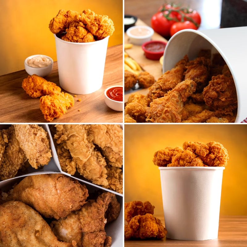 Baldes y vasos para pollo frito